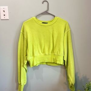 Neon Yellow Cropped Sweatshirt